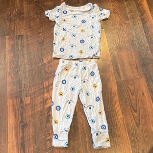 Posh Peanut Evil Eye Blue and Yellow Patterned Pajama Set